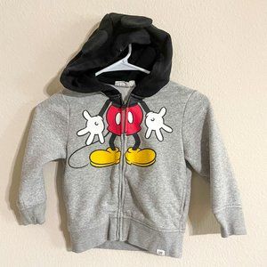 baby Gap Disney Mickey Mouse Hoodie in Fleece Zip Up Top Boy/Girl 4T Toddler